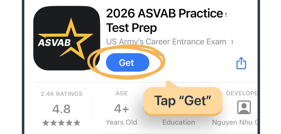 Step 4 - Tap Get to download the app